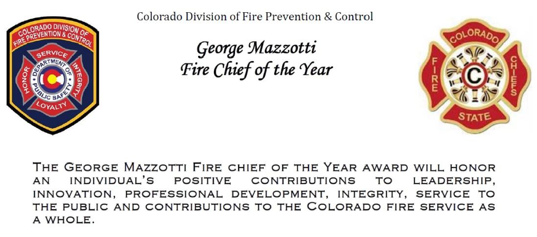 2022 George Mazzotti Fire Chief of the Year: Call for Nominations