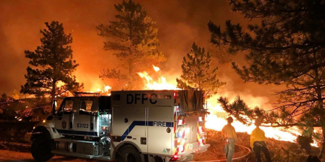 DFPC Fire Engine responding to a wildfire 2018