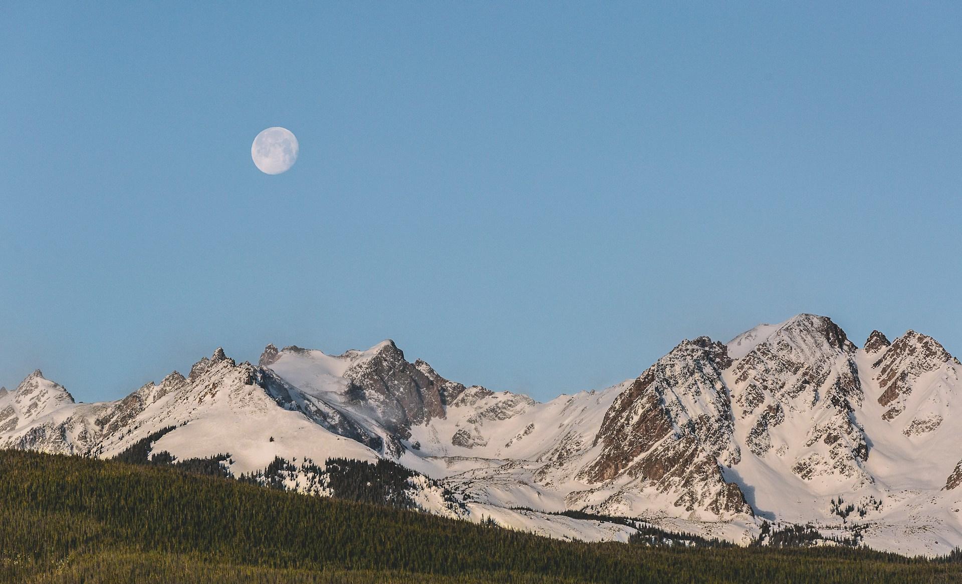 Moon Over The Rockies