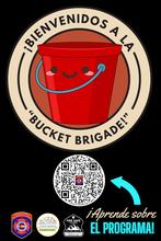 Bucket with smiley face and QR code to the Spanish Bitmoji Classroom
