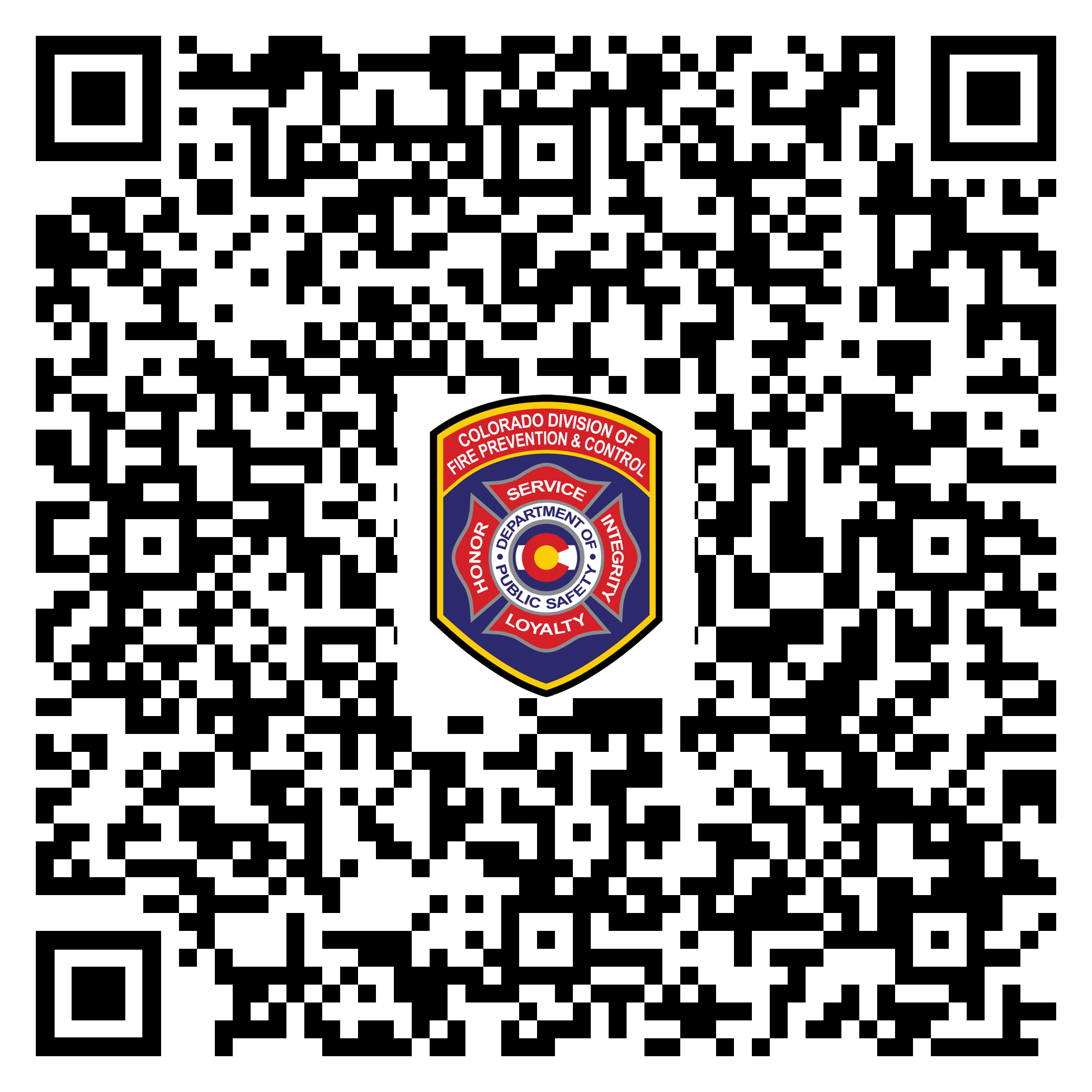 QR code link to ArcGIS DFPC Wildfire Information Dashboard